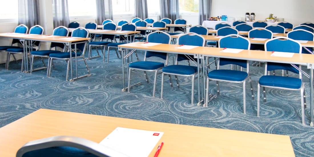 “Tøtta” conference hall in a classroom layout at Thon Hotel Narvik