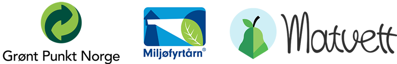 Logo for Grønt Punkt Norge, Miljøfyrtårn og Matvett