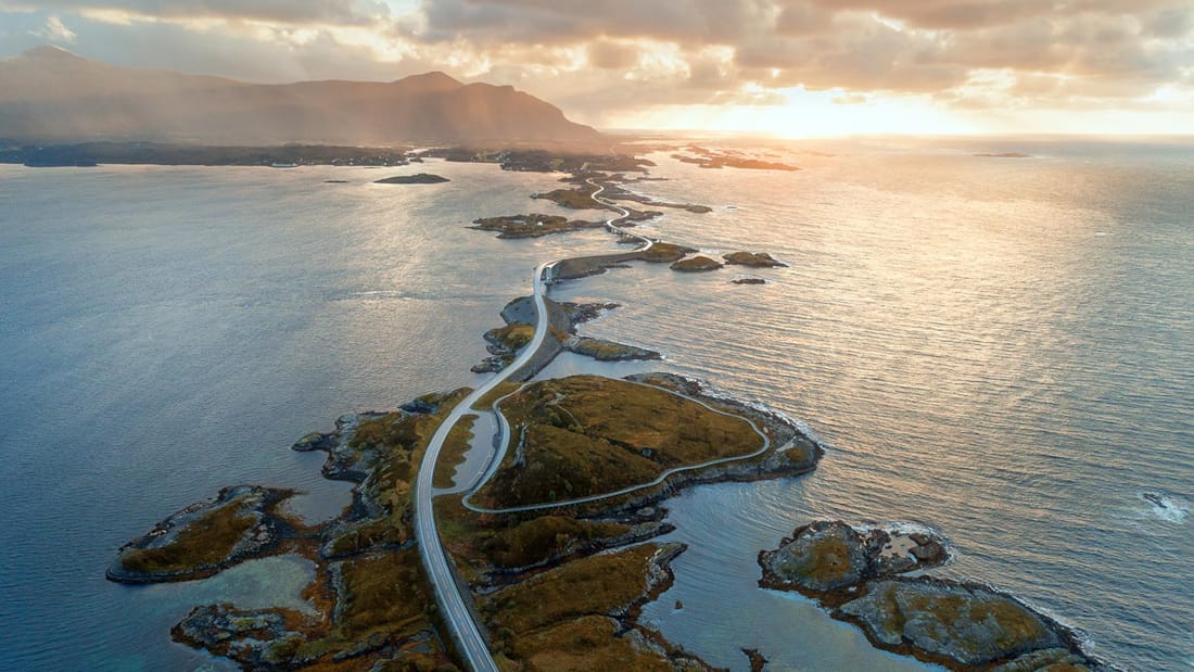 Scenic image of the Atlantic ocean road in Norway