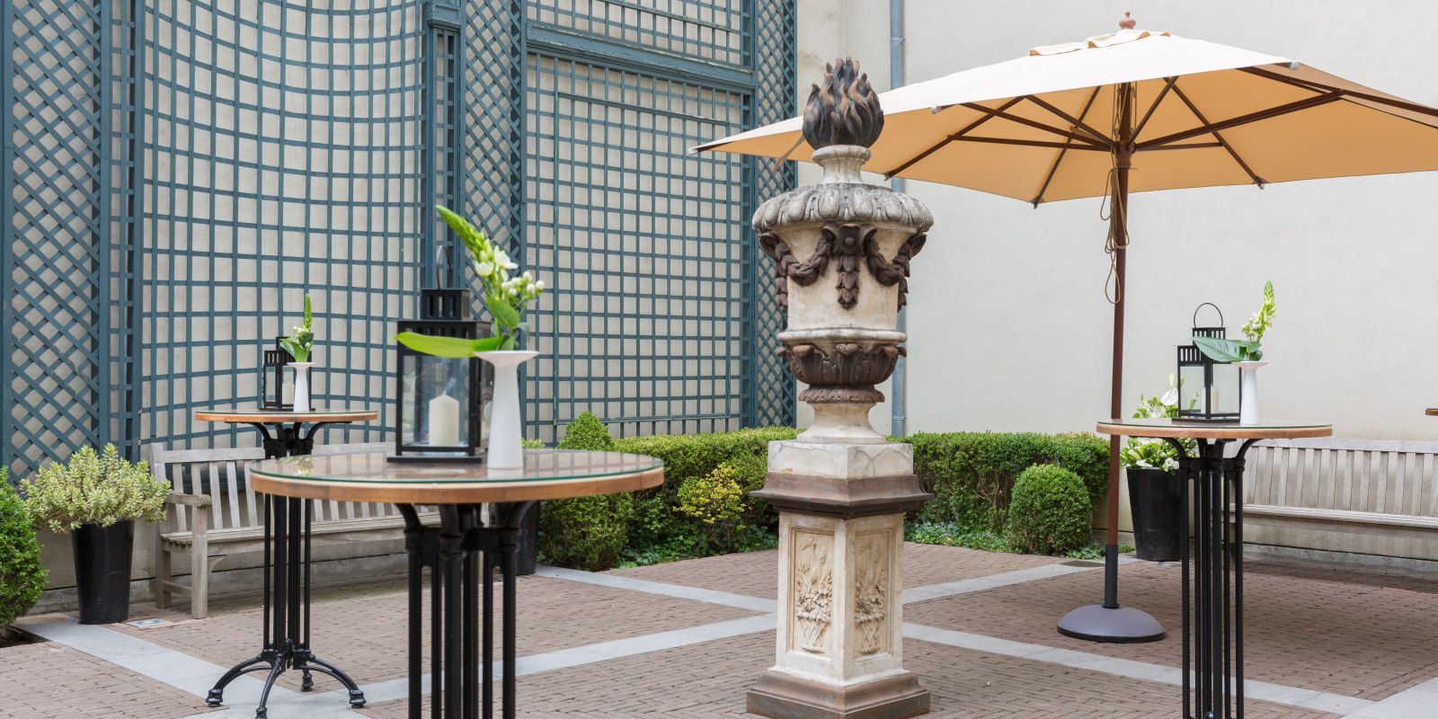 Pausområde utomhus på Stanhope Hotel