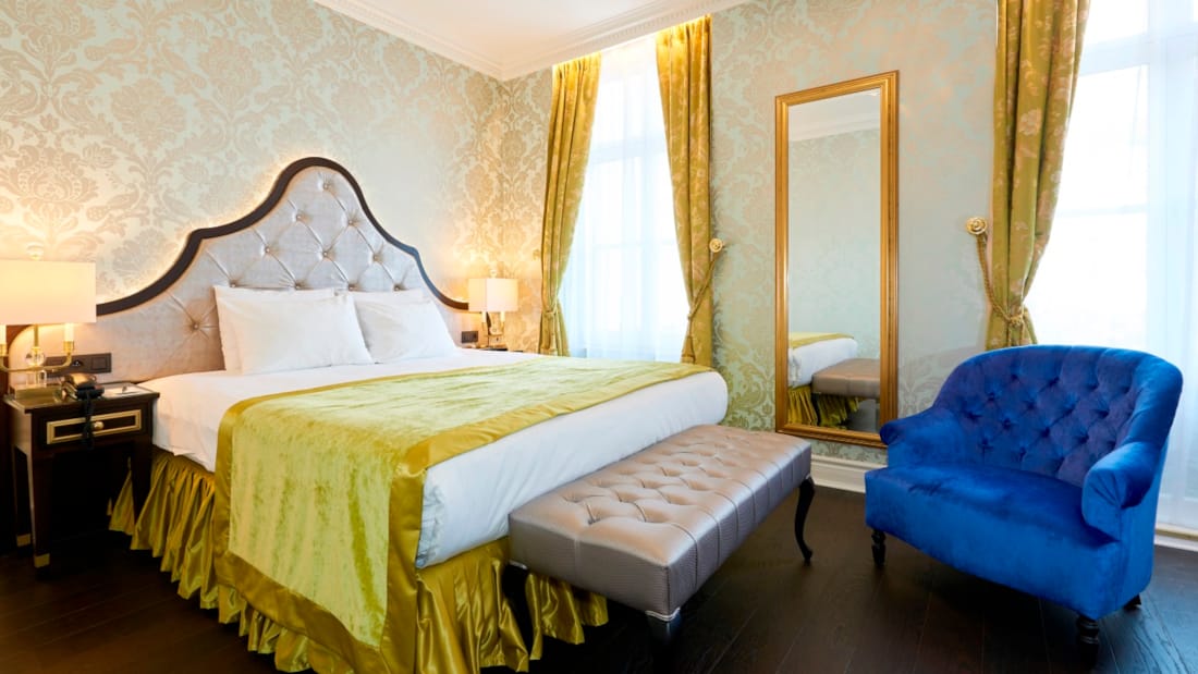 Romantiskt inrett rum på Stanhope Hotel Brussels