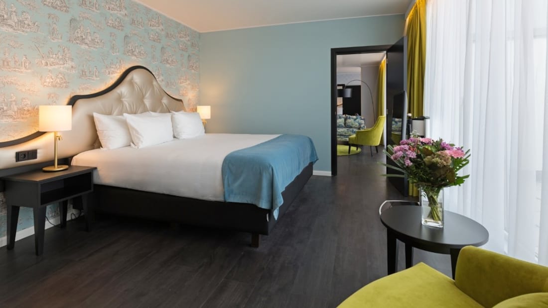 Sovrum i Royal Suite på Thon Hotel Bristol Stephanie i Bryssel