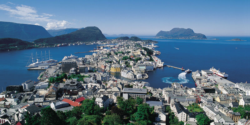 Udsigt over Ålesund fra Aksla