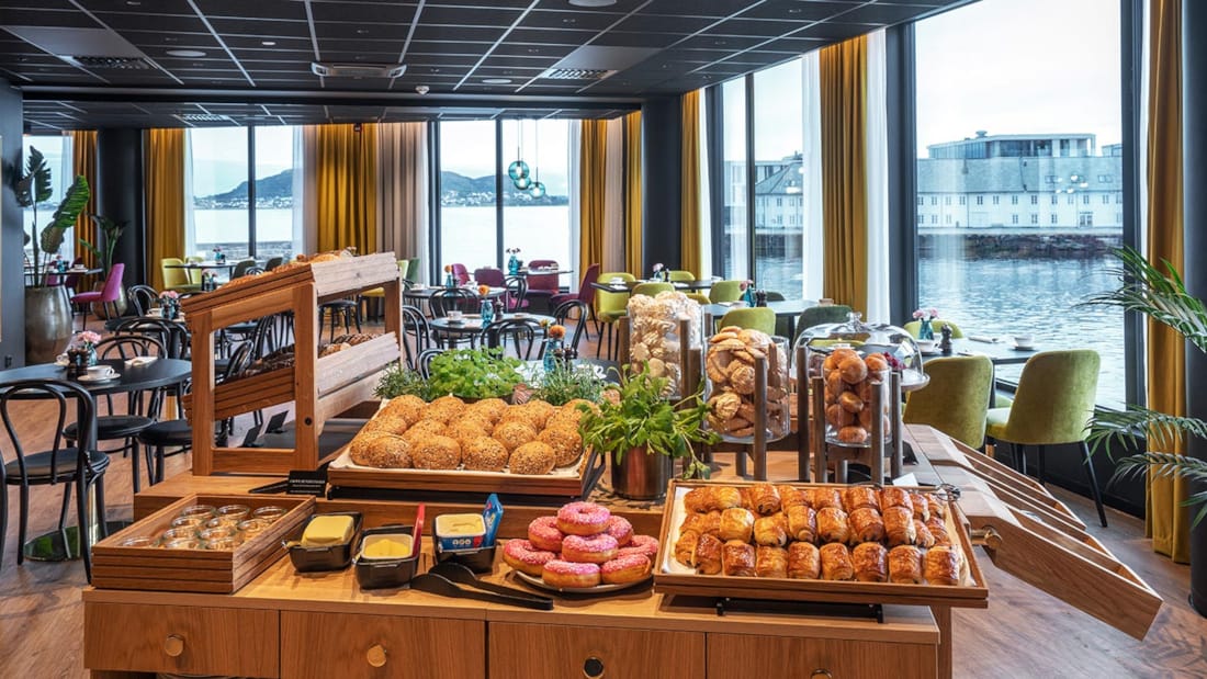 Breakfast buffet at Thon Hotel Ålesund