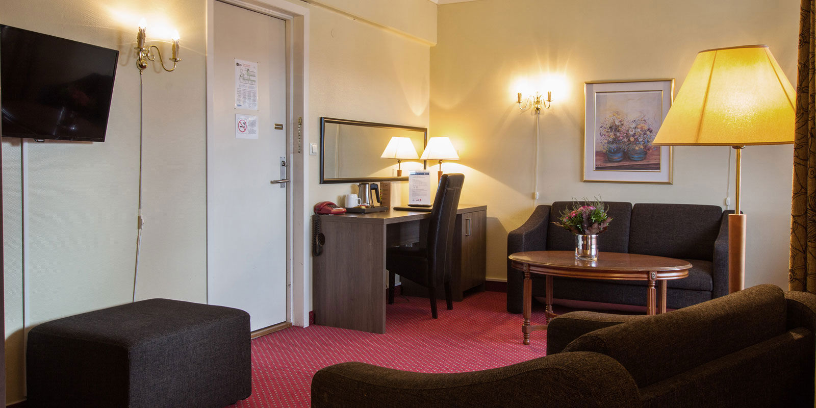Sittgrupp i Twin Room på Hotel Baronen