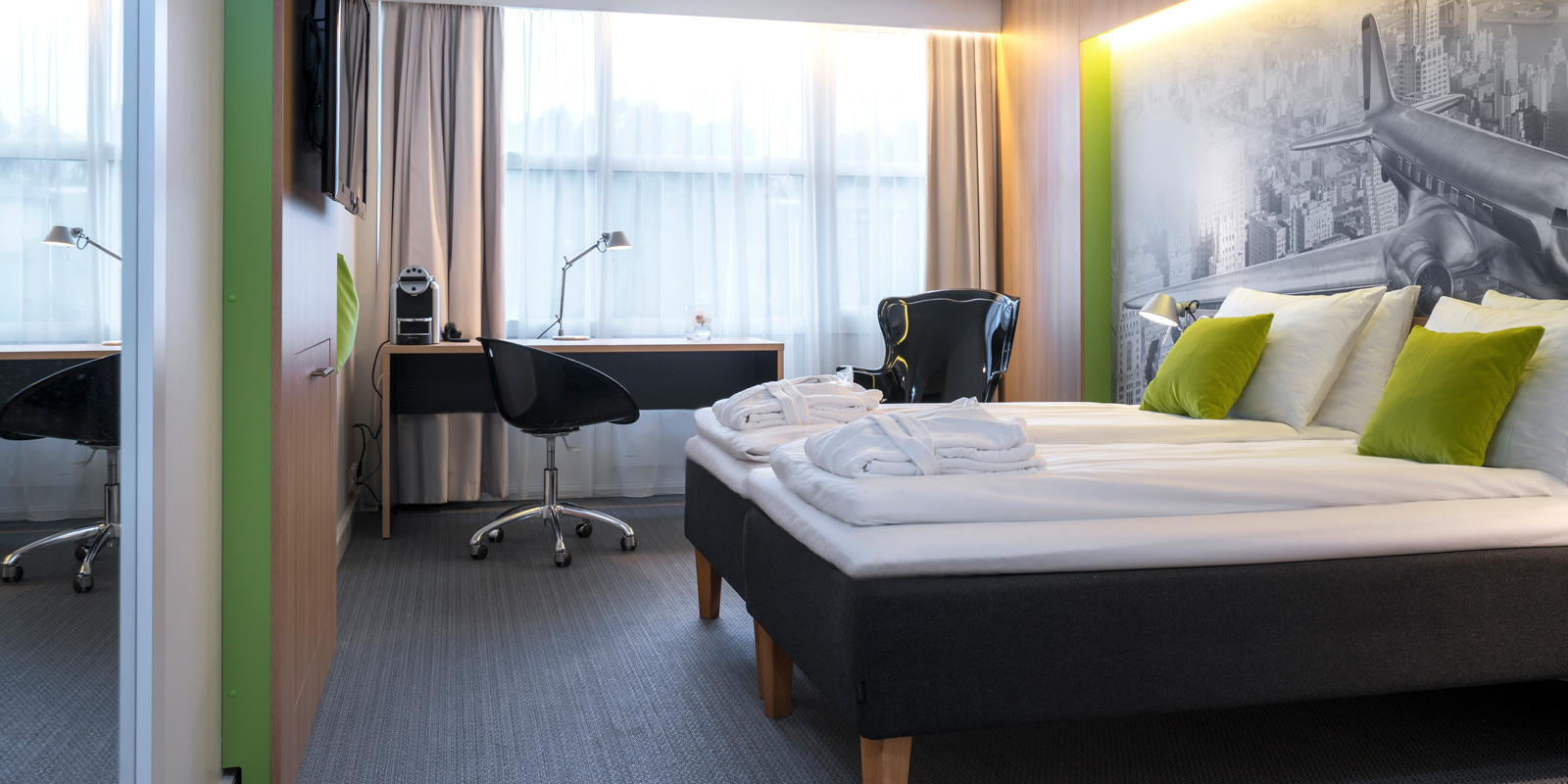 Dobbeltseng på Thon Hotel Bergen Airport