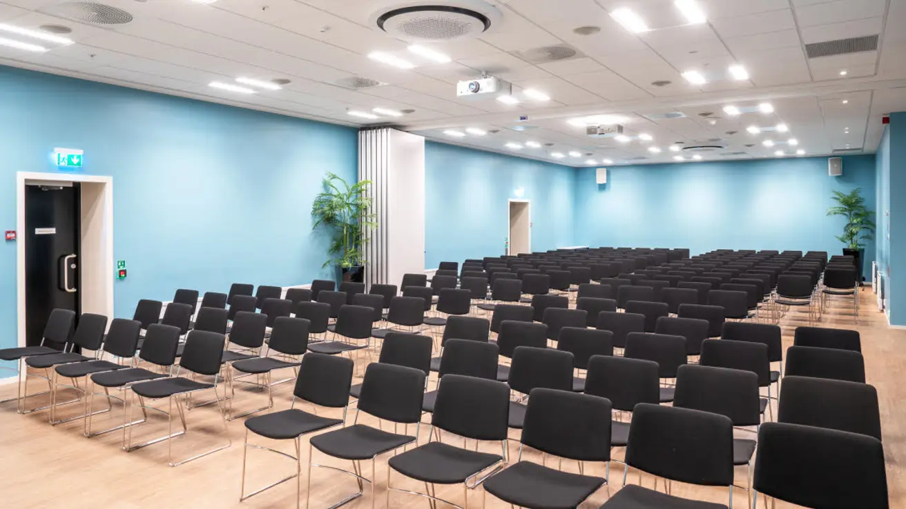 Conference room with theatre layout at Thon Hotel Rosenkrantz Bergen.