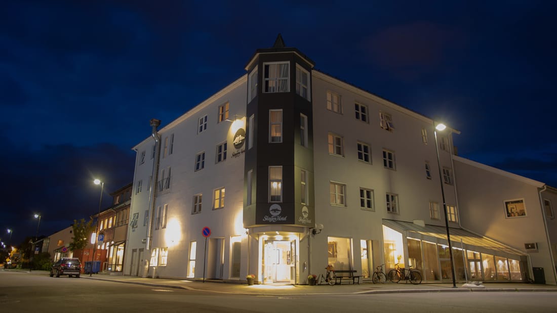 fasaden av skagen hotel i Bodø