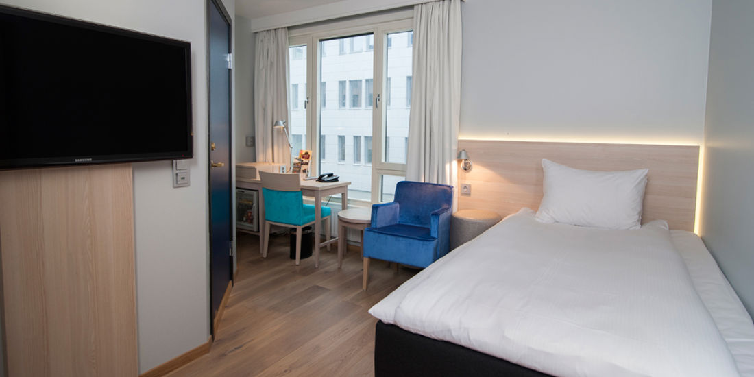 Einzelzimmer mit Einzelbett im Thon Hotel Nordlys in Bodø