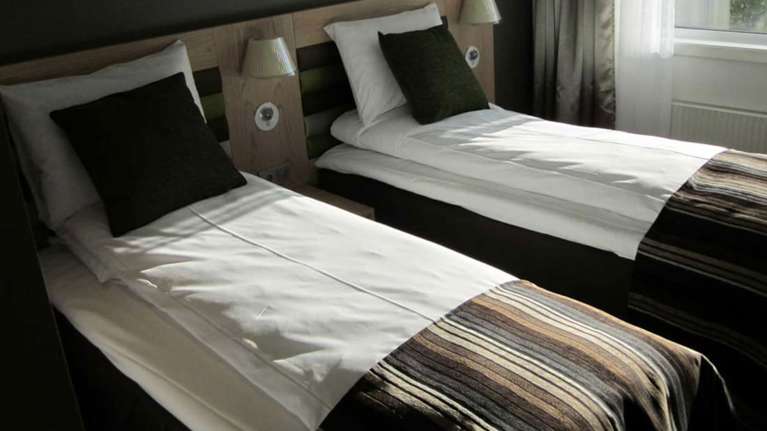 Bett im Twin-Zimmer im Thon Hotel Hammerfest