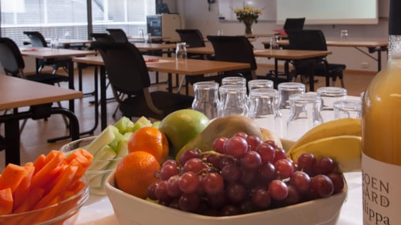 Pausensnack mit Obst und Gemüse im Thon Hotel Kristiansand