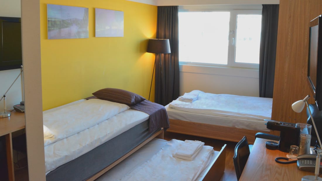 Budget familiekamer met plek voor vier personen in Thon Hotel Kristiansand