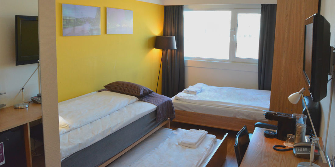 Combination room to sleep four people at Thon Hotel Kristiansand