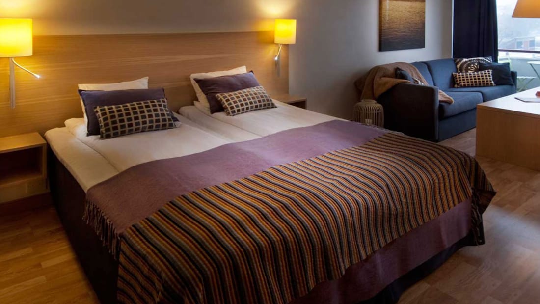 Bett im Superior-Zimmer im Thon Hotel Kristiansand
