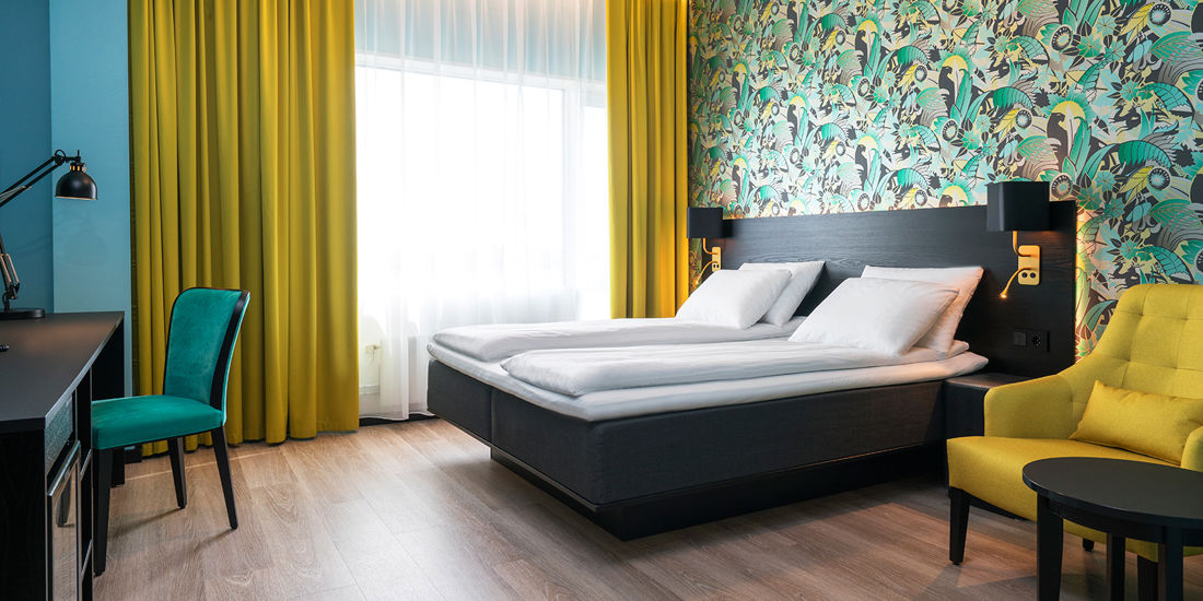 Bett im Doppelzimmer im Thon Hotel Arena in Lillestrøm