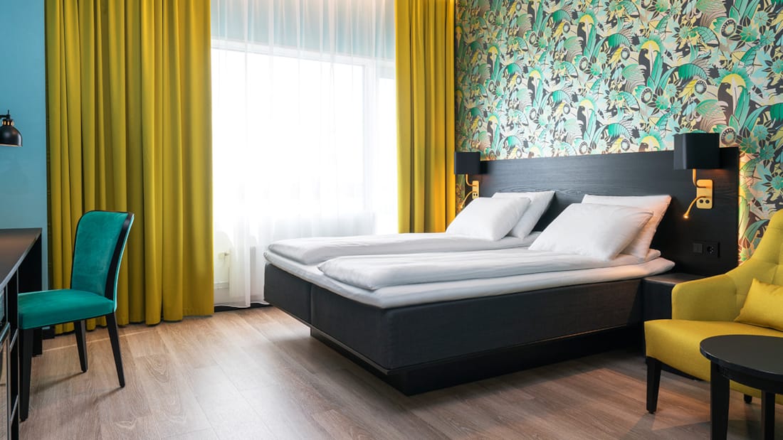 Bett im Doppelzimmer im Thon Hotel Arena in Lillestrøm