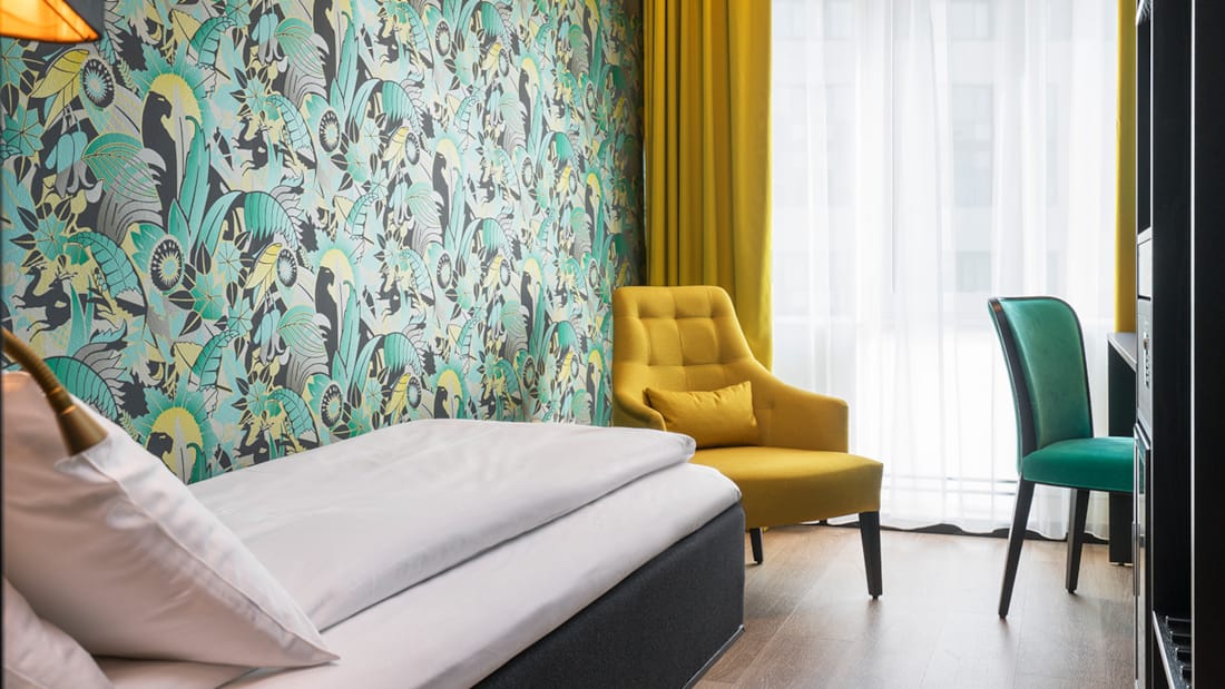 Bett im Einzelzimmer im Thon Hotel in Lillestrøm