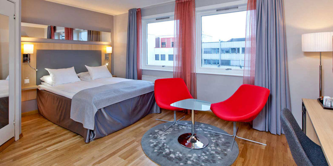 Bett im Familienzimmer im Thon Hotel Lillestrøm