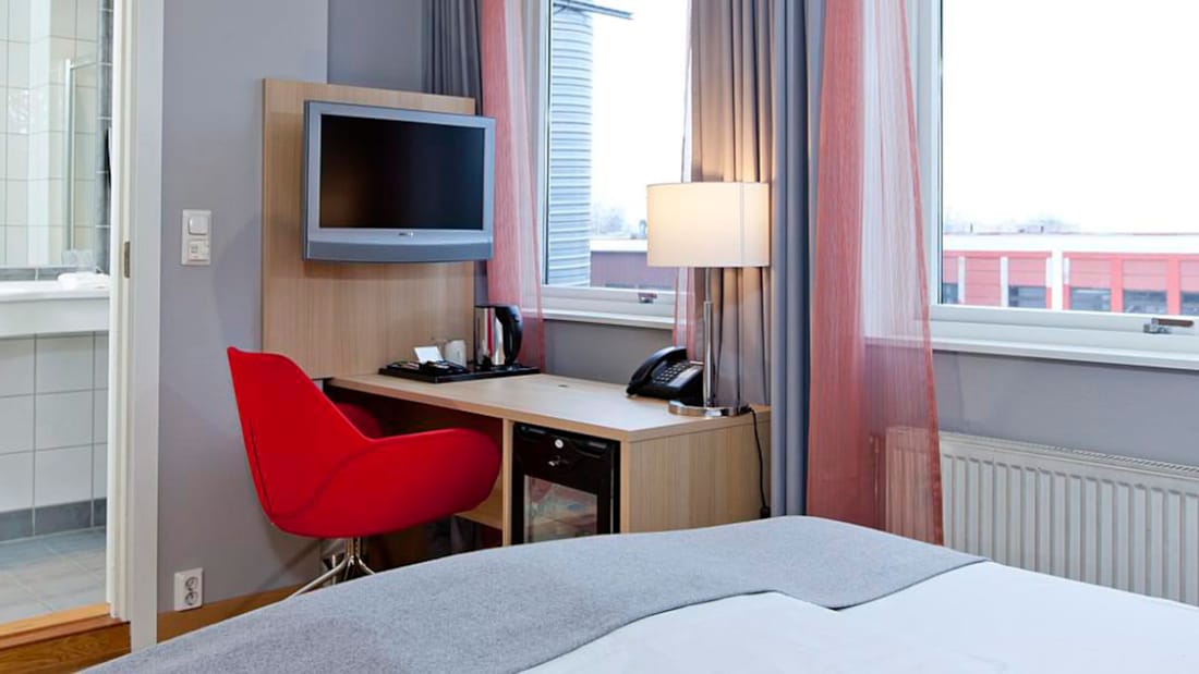 Bed in twinkamer in Thon Hotel Lillestrøm