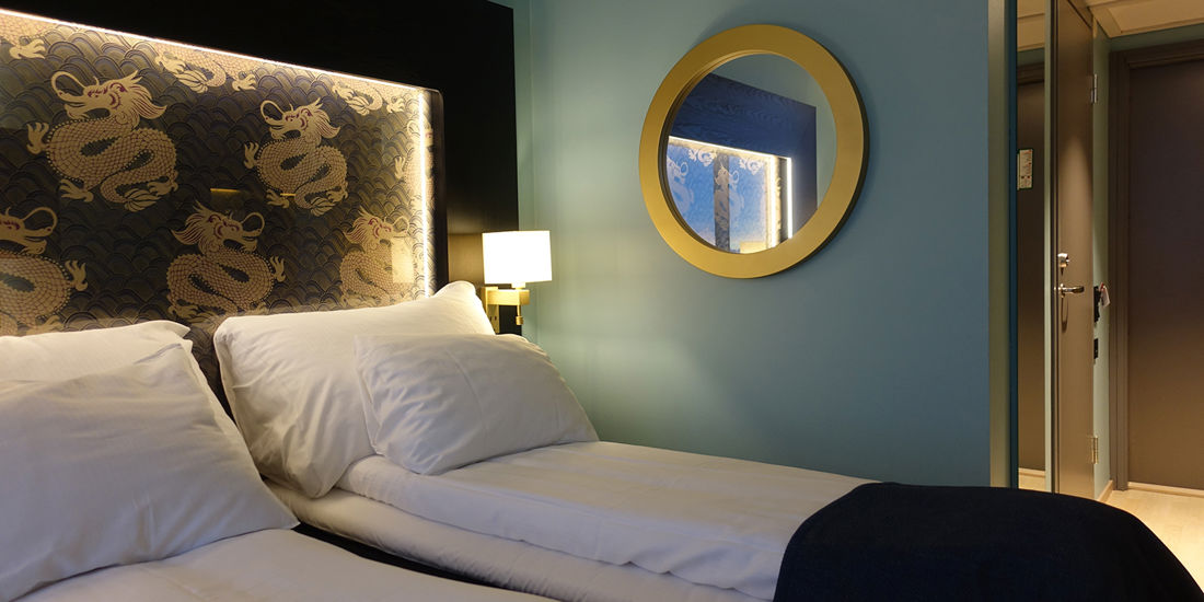 Bett im Twin-Zimmer im Thon Hotel Lofoten in Svolvær
