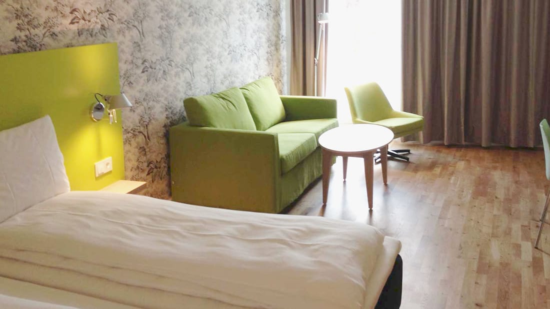 Bed in familiekamer in Thon Hotel Sandven in Norheimsund
