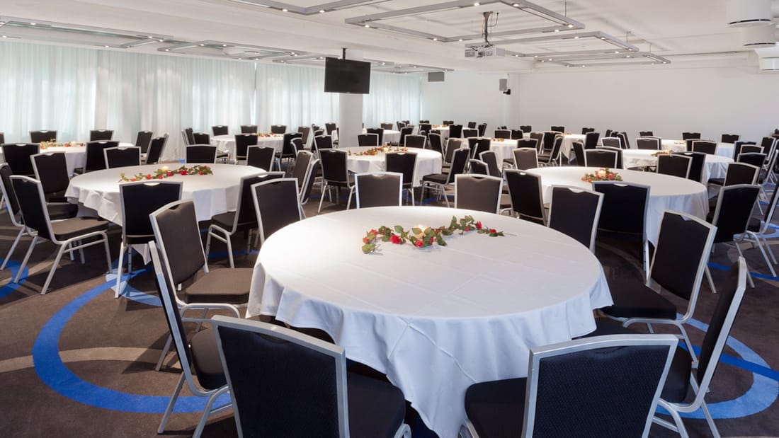 Conference room in banquet setting