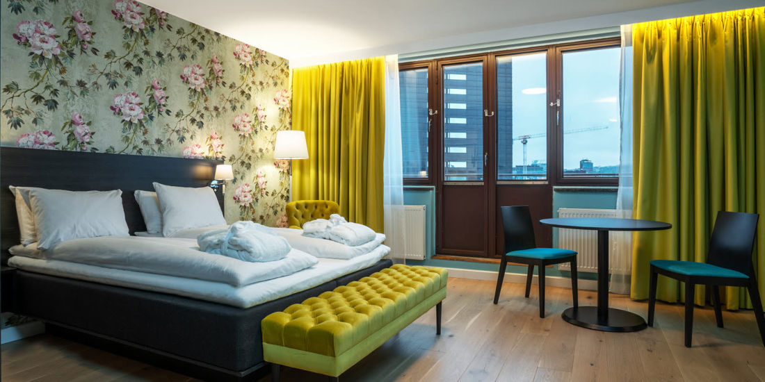Slaapkamer in Superior-appartement van Thon Hotel Slottsparken Apartments