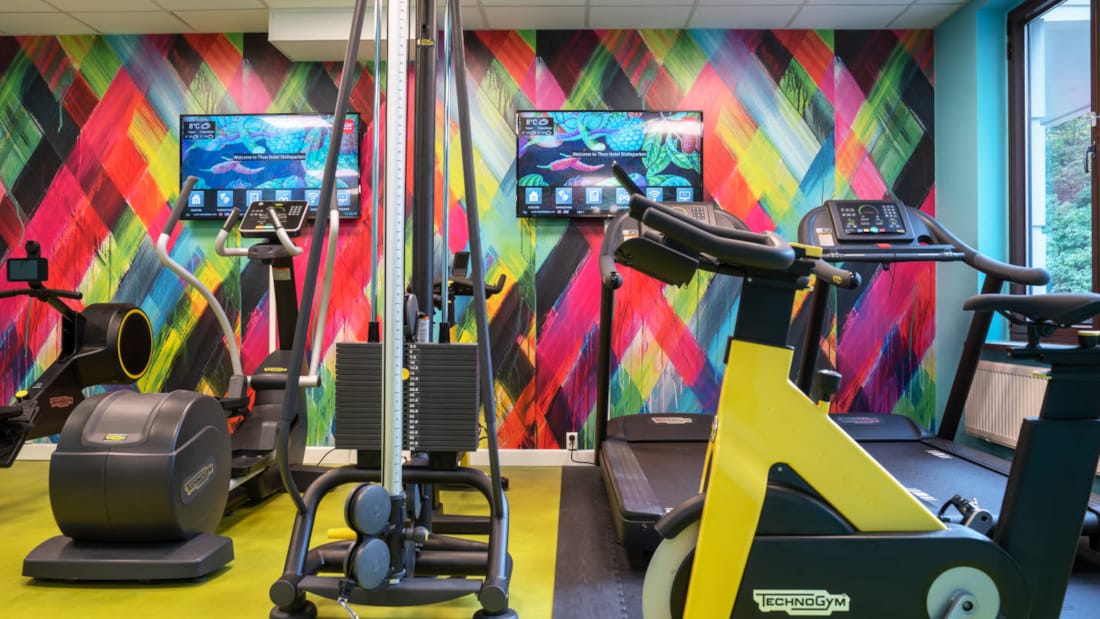 Farverigt fitness-rum på Thon Hotel Slottsparken