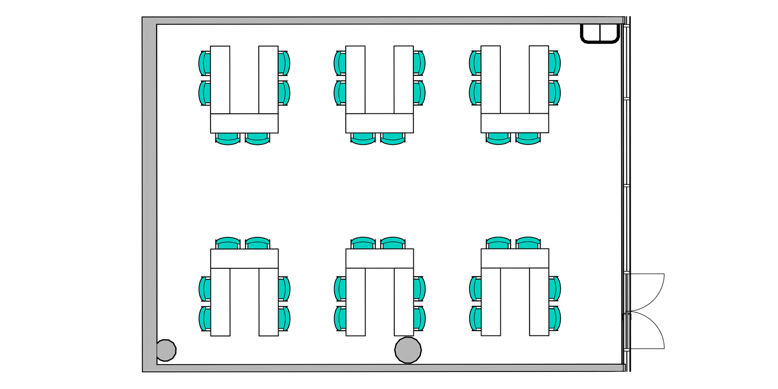 Mødelokale med gruppeopsætning på Thon Hotel Storo