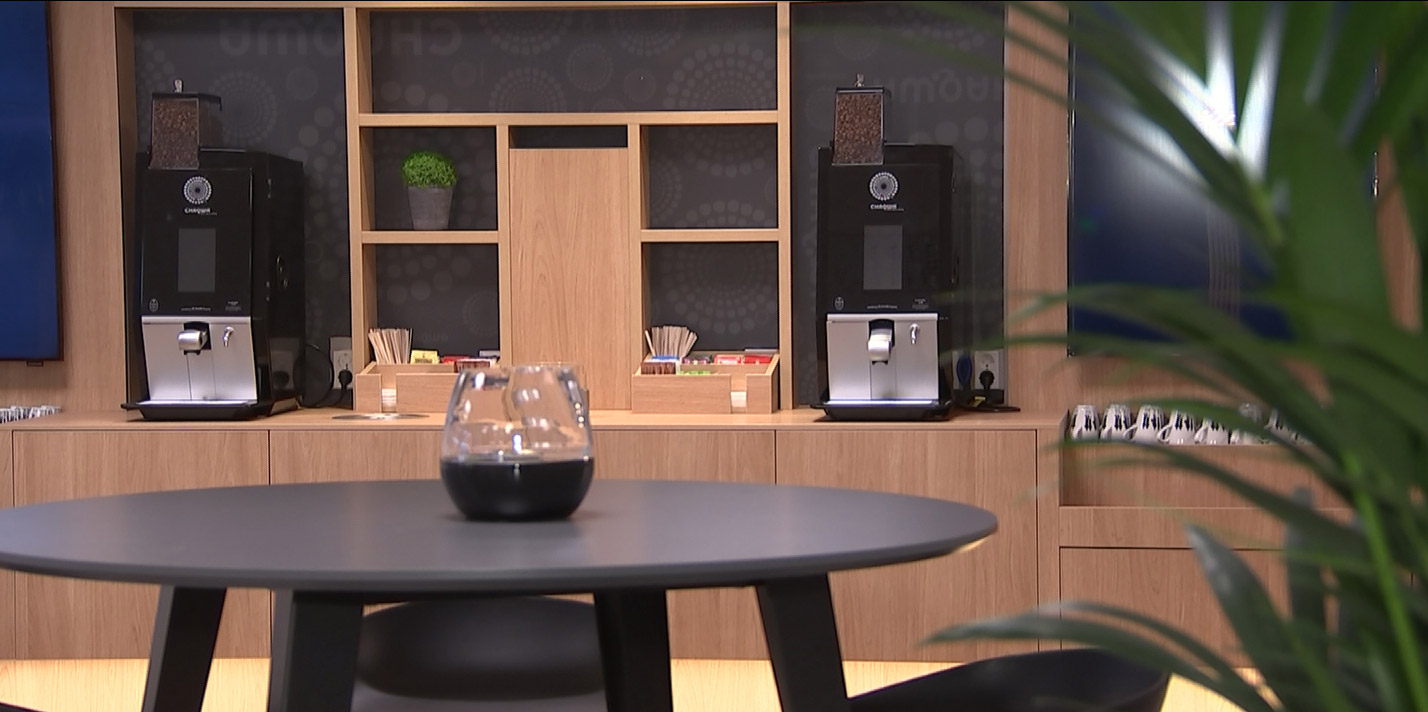 Pauseområde med kaffeservering