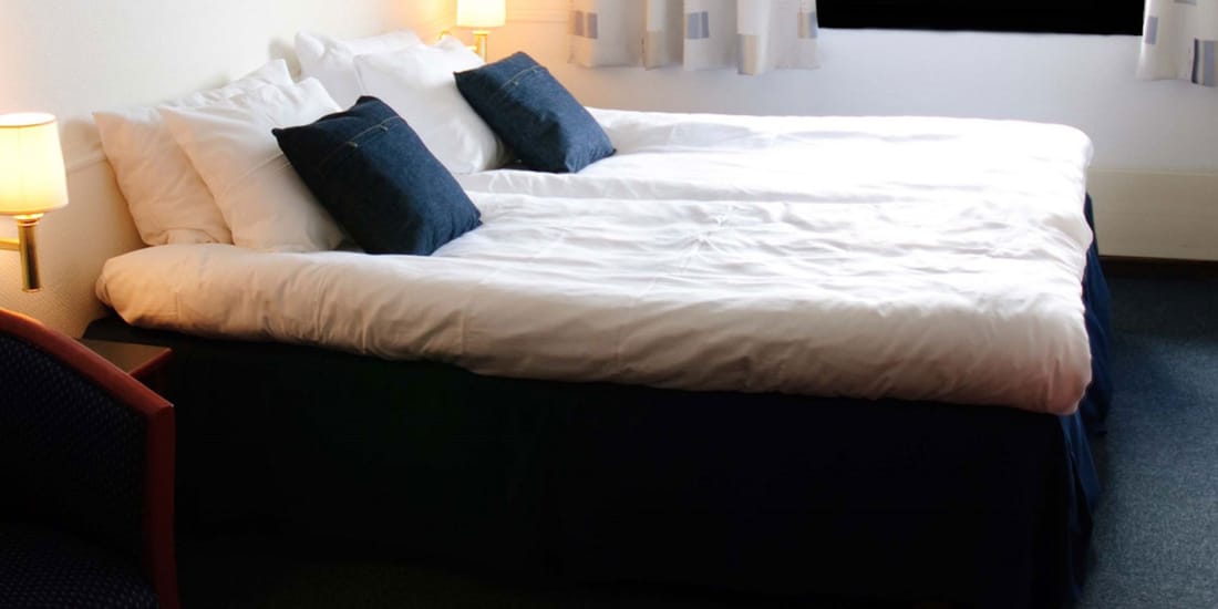 Bed in twinkamer in Thon Hotel Sandnes