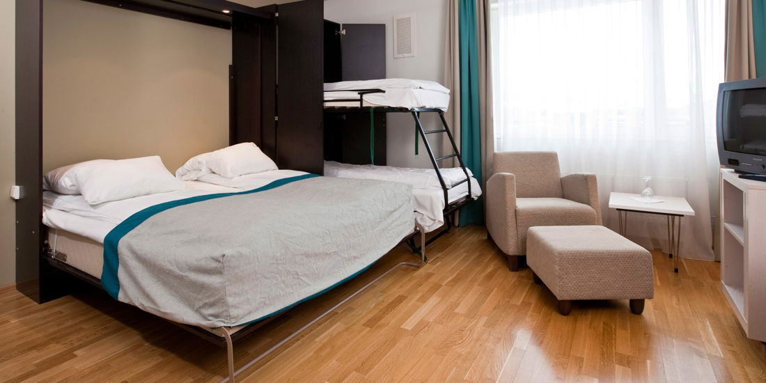 Lits dans une chambre familiale de Thon Hotel Ski
