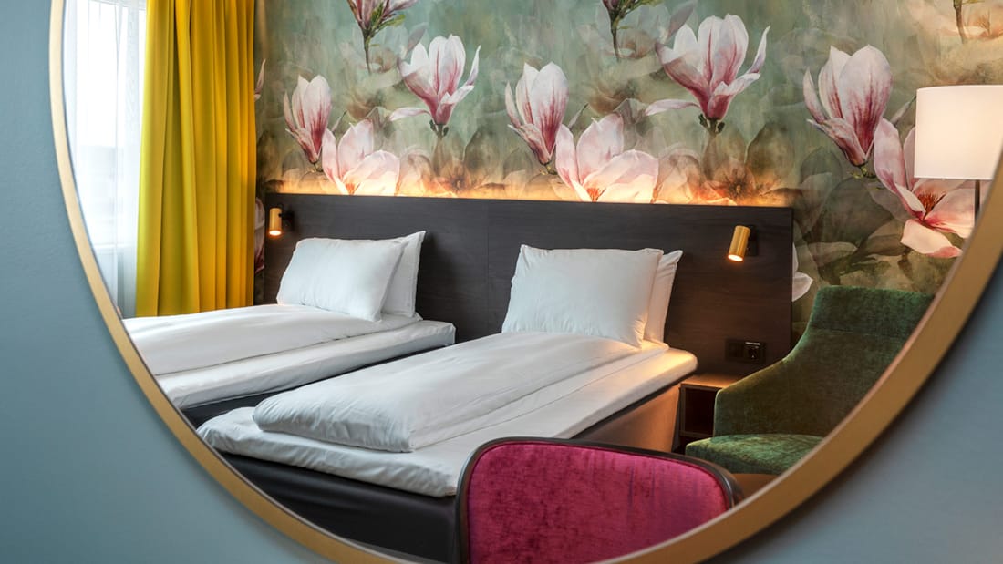 Bed in twinkamer in Thon Hotel Ski