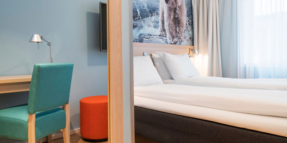 Bed in twinkamer in Thon Hotel Polar in Tromsø