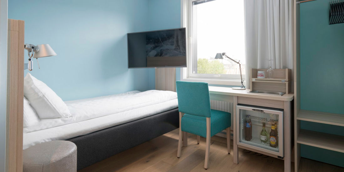 Bett im Einzelzimmer im Thon Hotel Polar in Tromsø