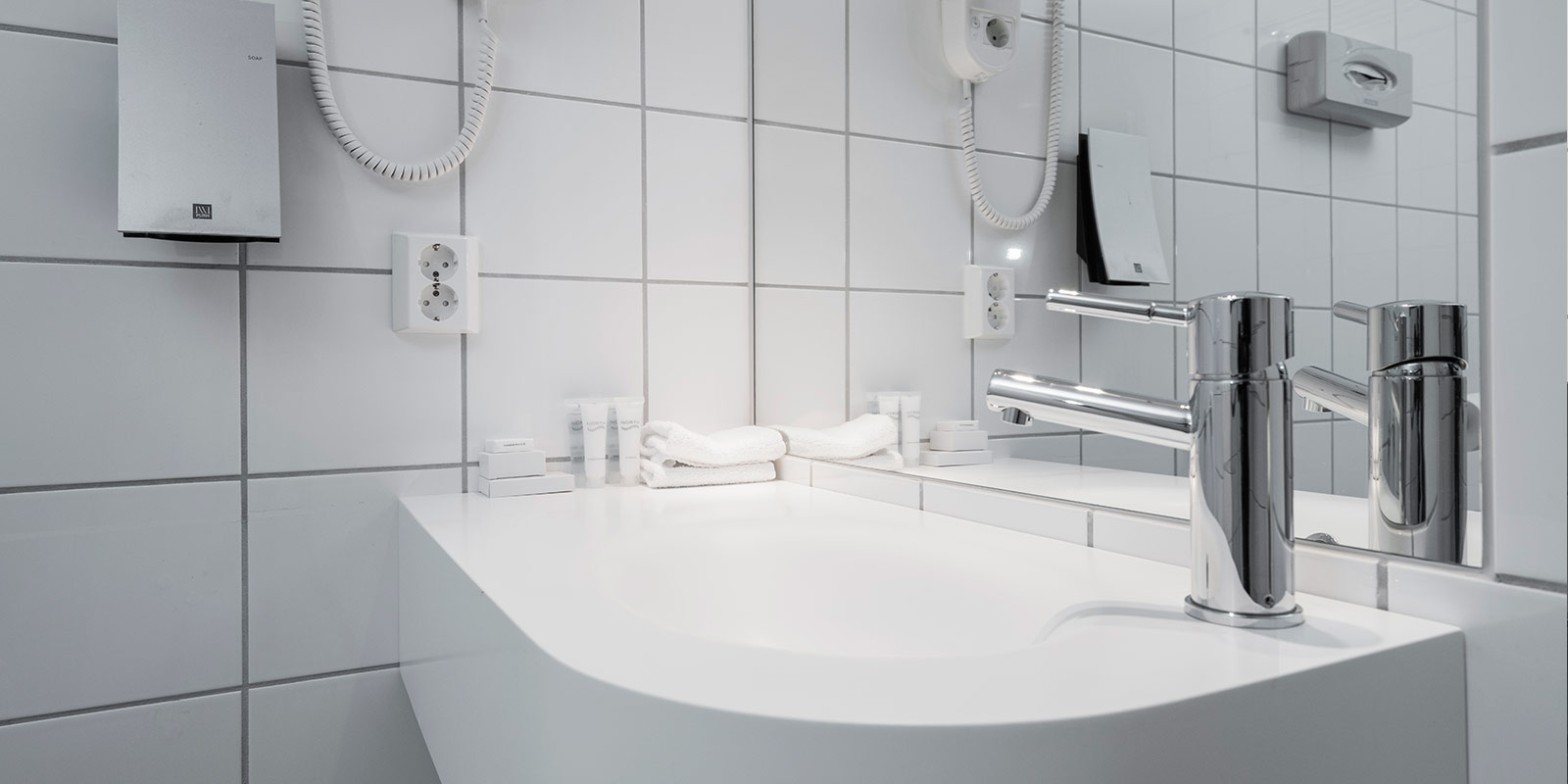 Bad på standardrom på Thon Hotel Gildevangen