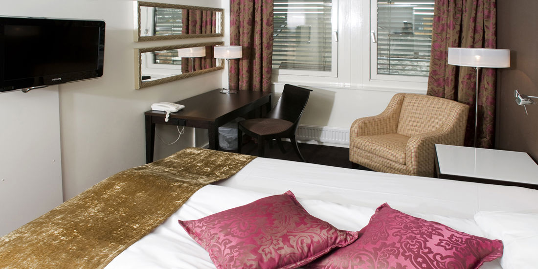Bed in Queen-kamer in Thon Hotel Prinsen in Trondheim