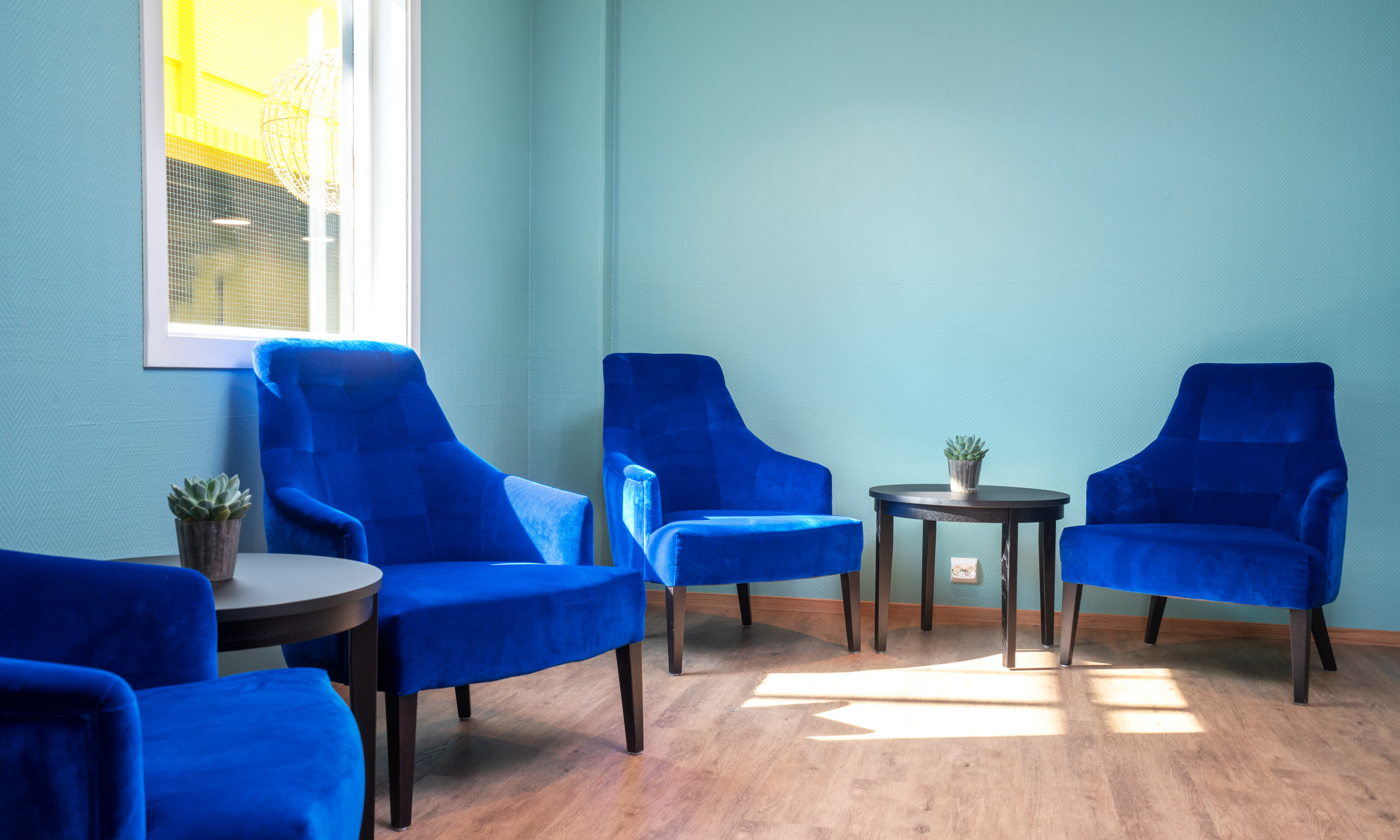 Gemeinsame Sitzgruppe an der Rezeption