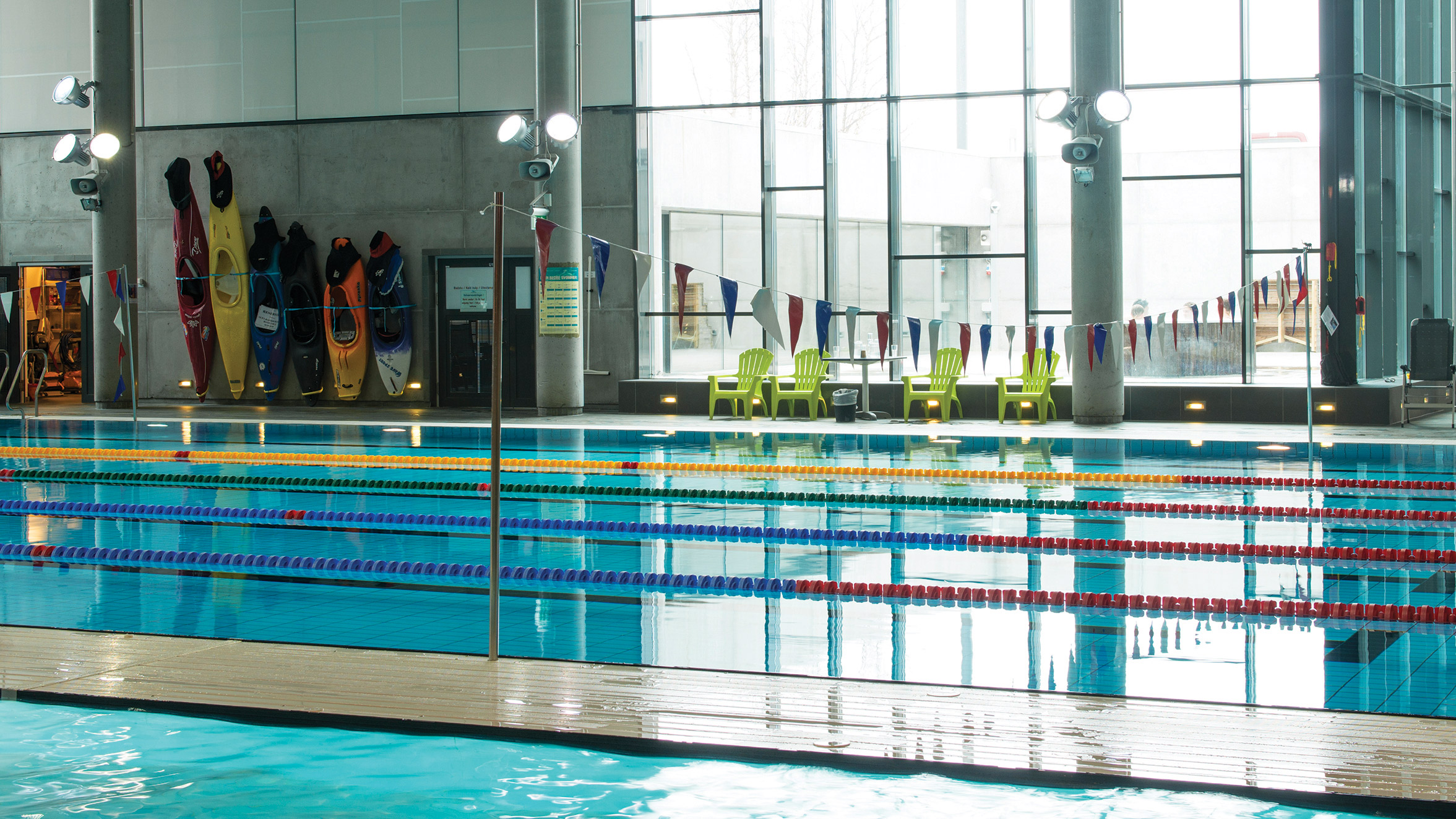 Nordlysbadet has both a competition pool and recreational pool.