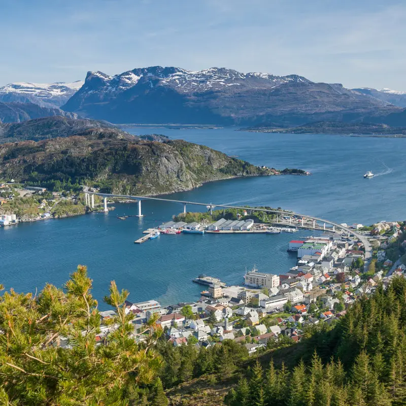 Oversiktsbilde over Måløy.