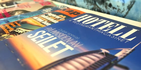 Covers of hotel magazines