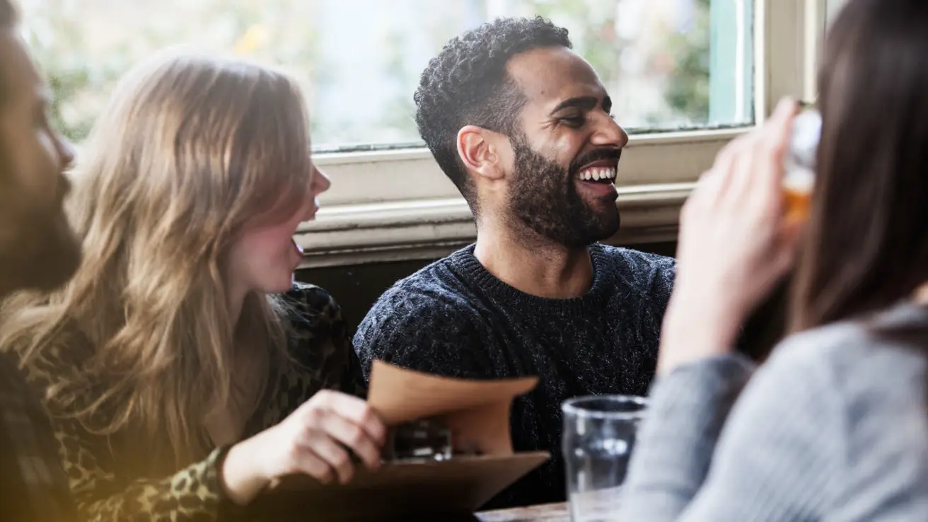 Mood picture of friends laughing