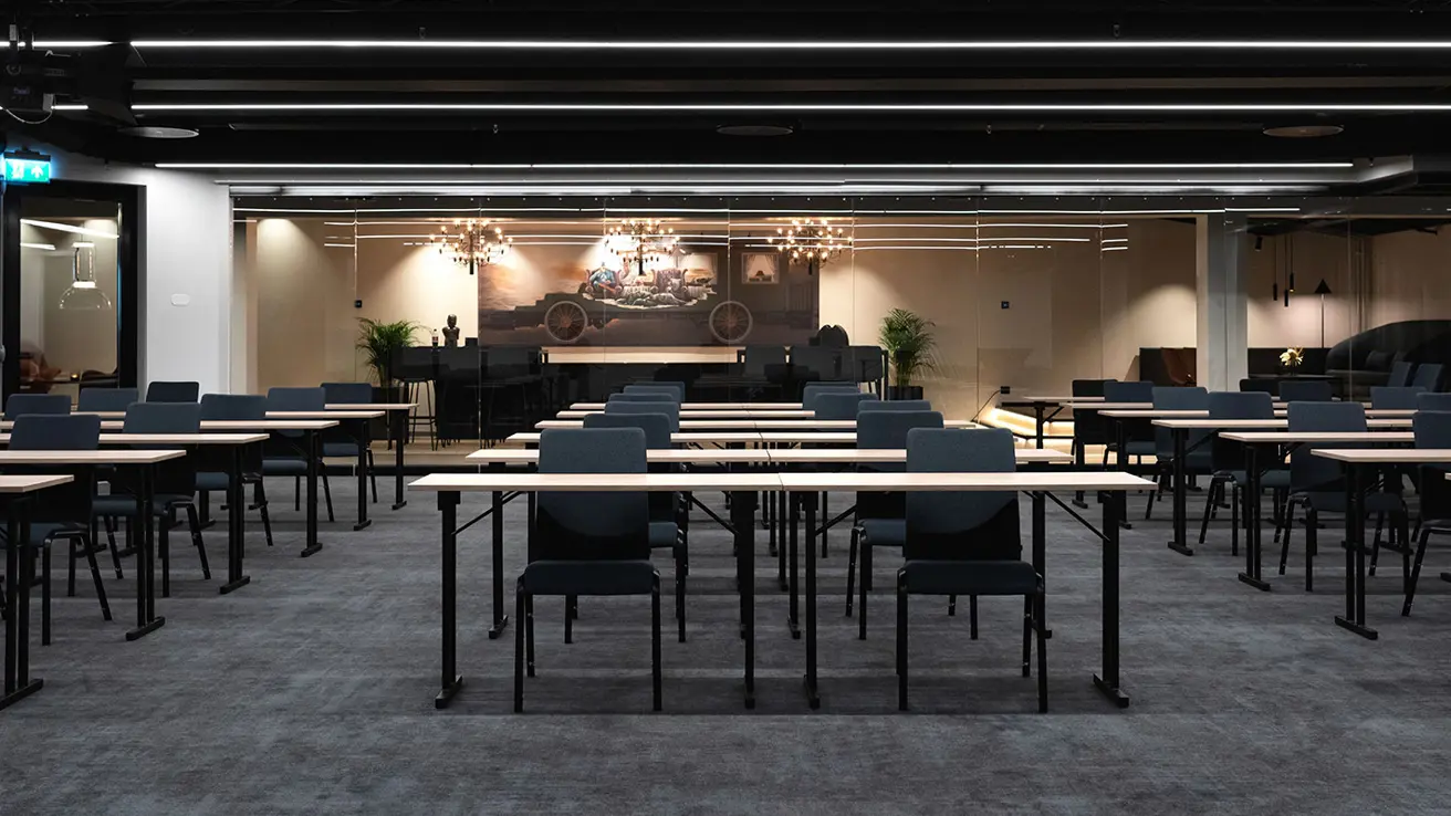Konferanselokale i parvis klasseromoppsett på Hotel Norge i Kristiansand